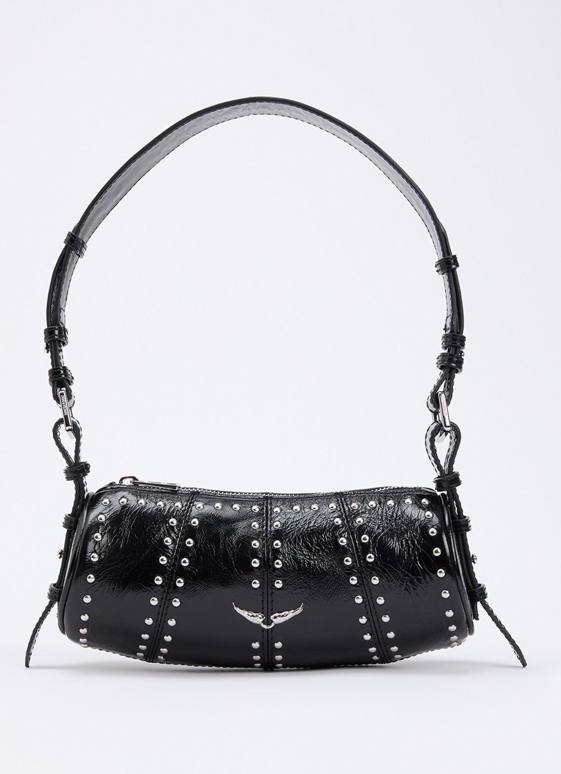 Zadig&Voltaire Le Roudoudou schoudertas van leer met studs - voorkant 5 zwart