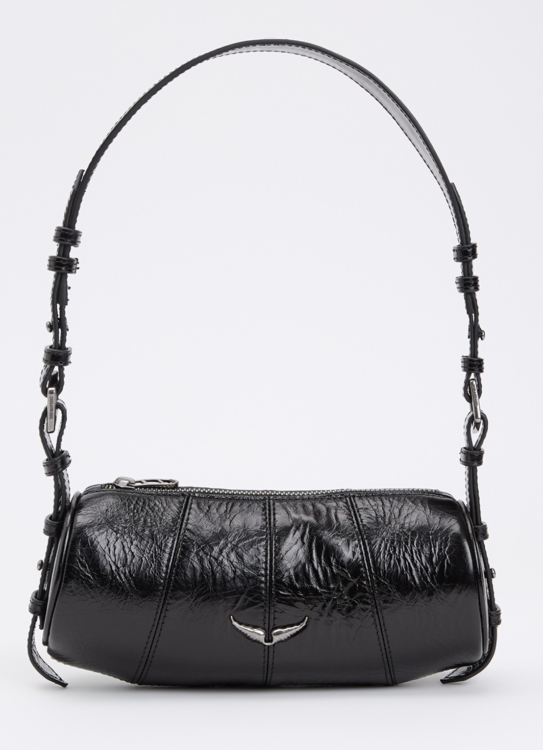 Zadig&Voltaire Le Roudoudou schoudertas van leer - voorkant zwart