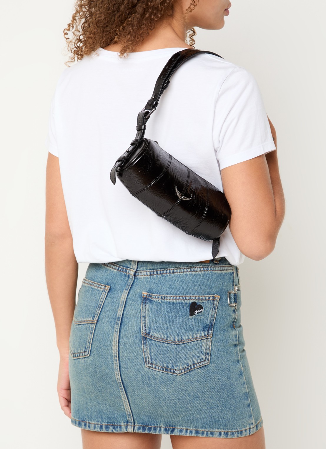 Zadig&Voltaire Le Roudoudou schoudertas van leer - voorkant 2 zwart