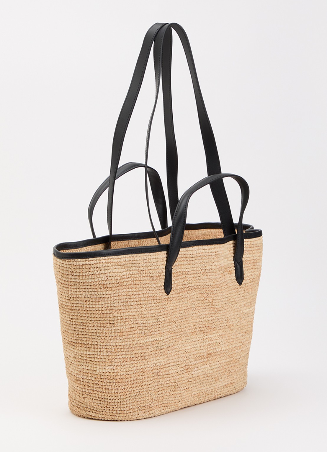 Zadig&Voltaire Le wings panier schoudertas van raffia met logo  - achterkant 2 zwart