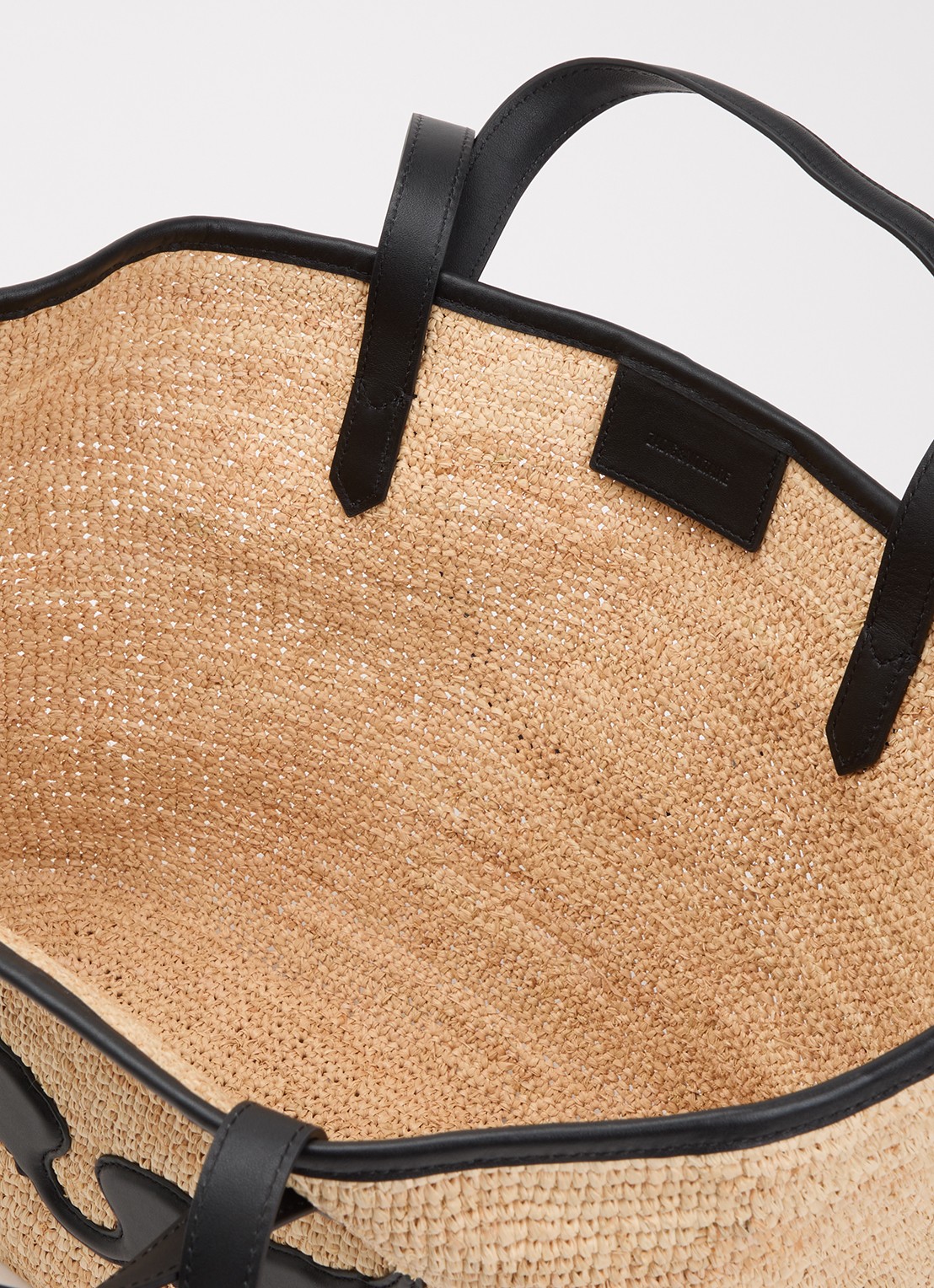 Zadig&Voltaire Le wings panier schoudertas van raffia met logo  - detail 3 zwart