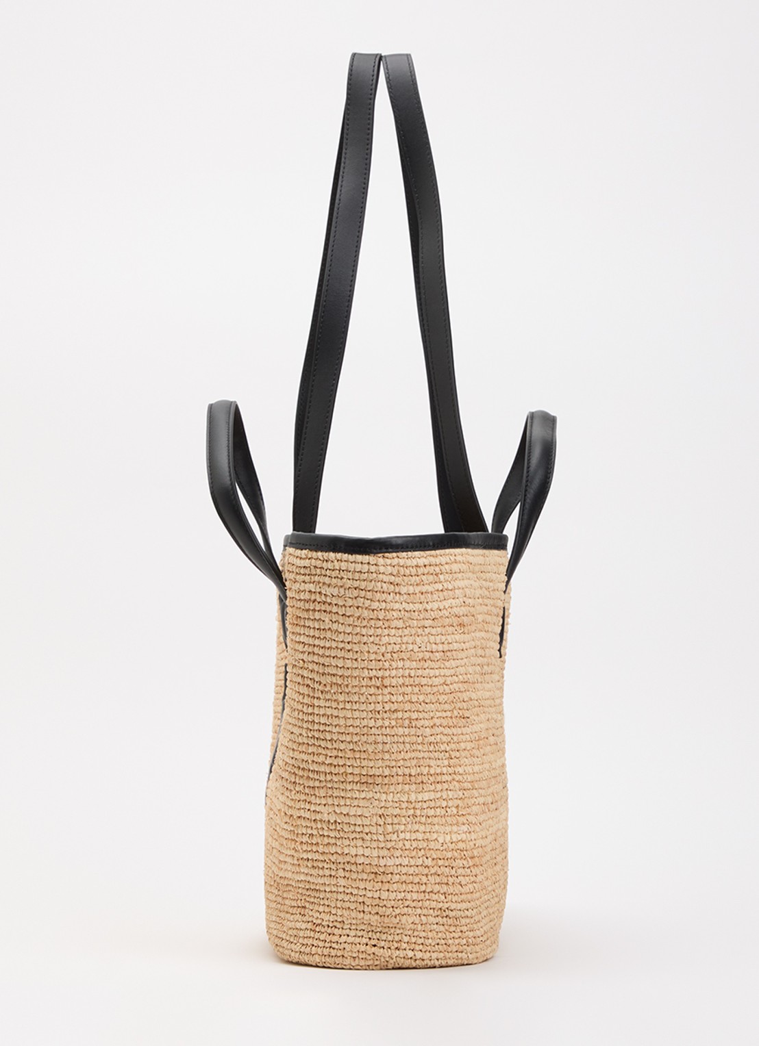 Zadig&Voltaire Le wings panier schoudertas van raffia met logo  - detail 4 zwart