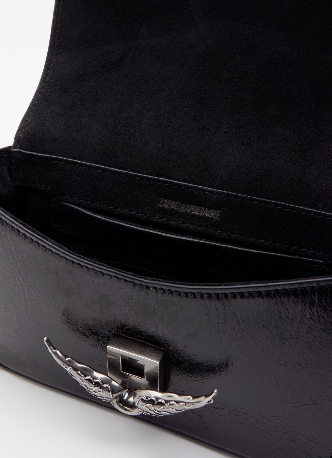 Zadig&Voltaire Le Zazi crossbodytas van kalfsleer met verstelbare schouderriem - detail 3 zwart