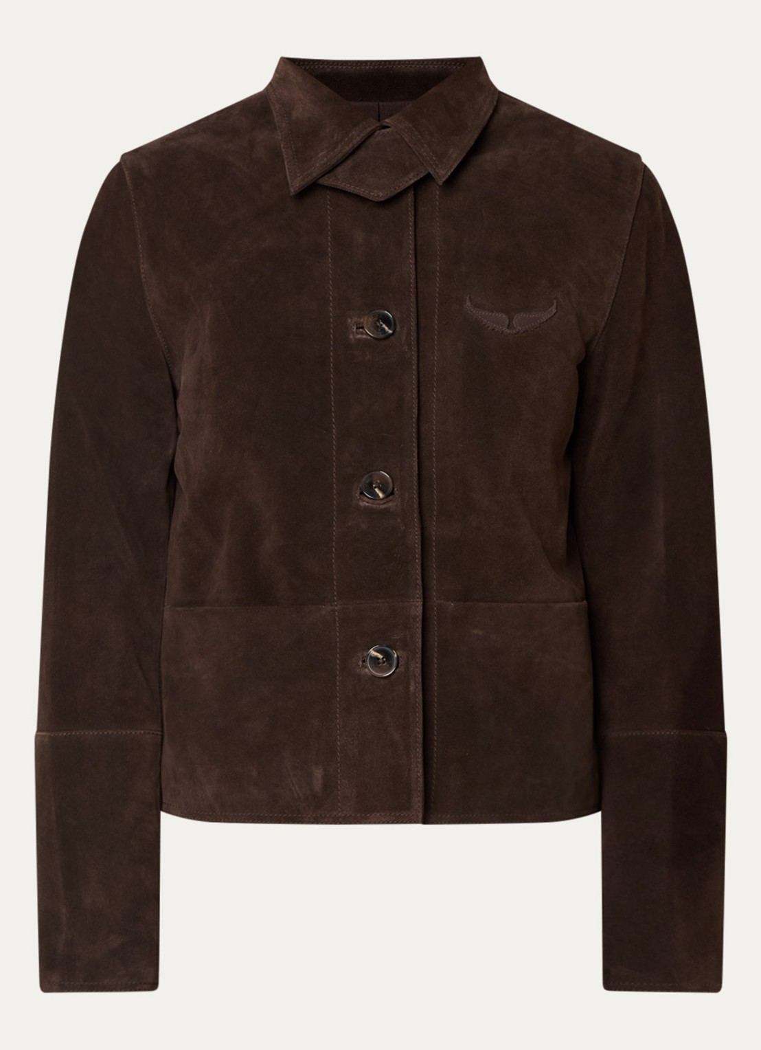 Zadig&Voltaire Lessa jack van suède - voorkant 3 donkerbruin