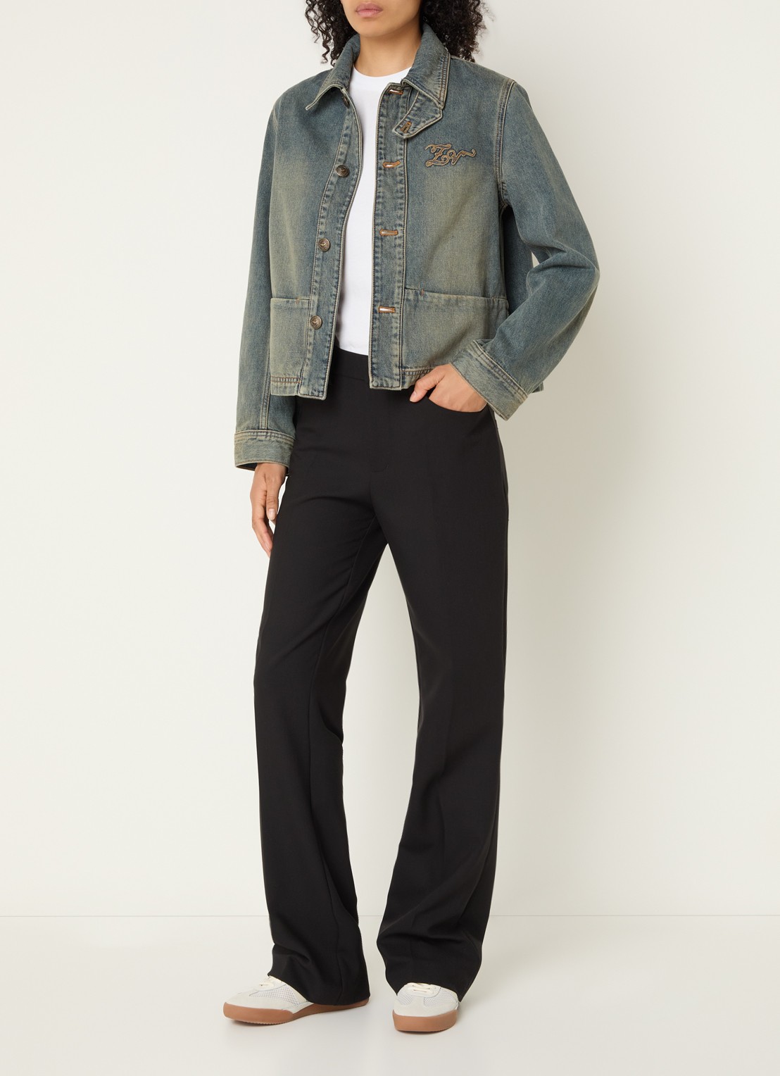Zadig&Voltaire Lessa spijkerjas met logoborduring - voorkant 4 indigo