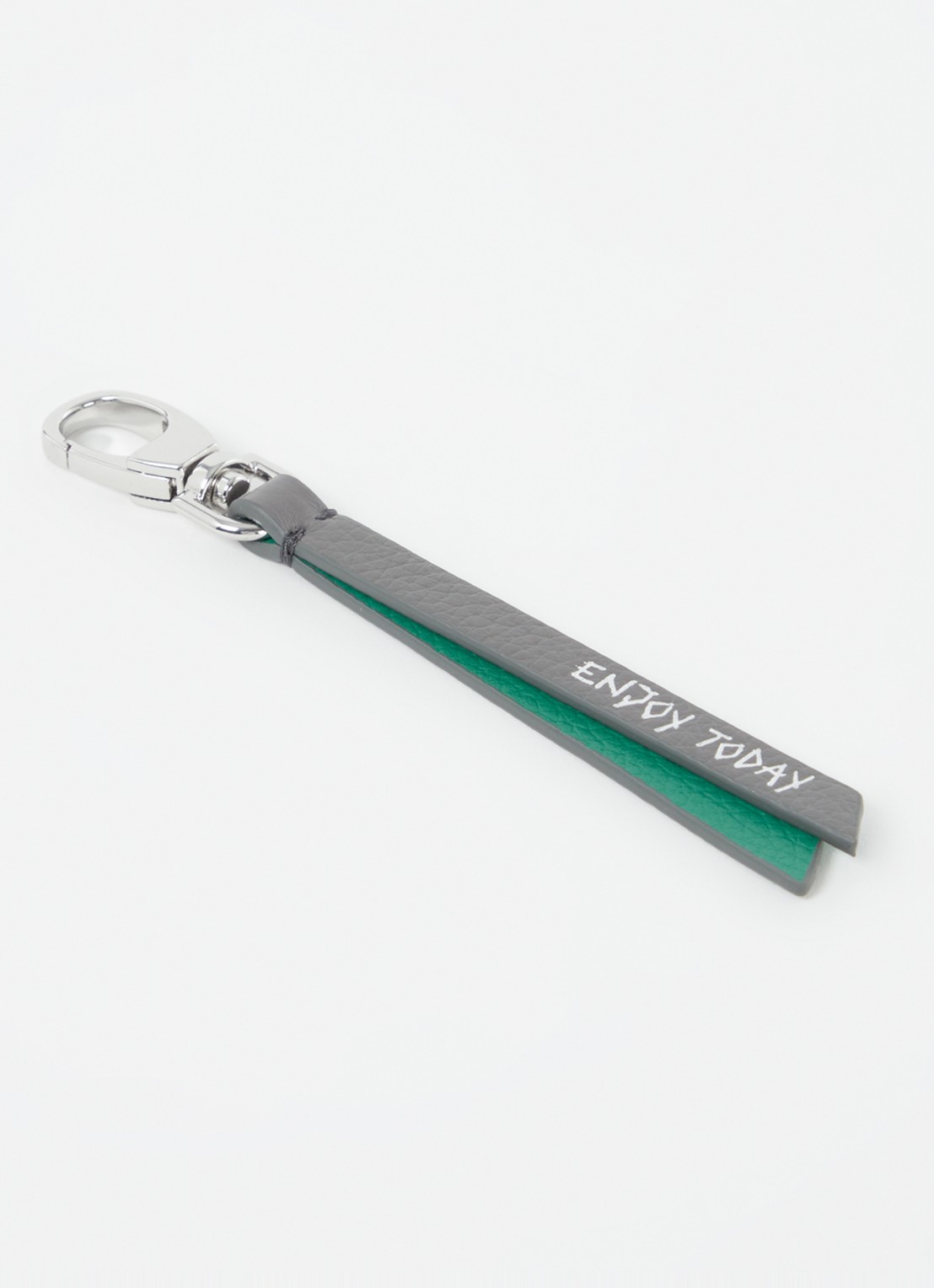 Zadig&Voltaire Love Link sleutelhanger van kalfsleer - detail grijs