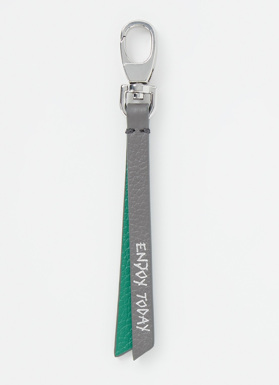 Zadig&Voltaire Love Link sleutelhanger van kalfsleer - voorkant 2 grijs
