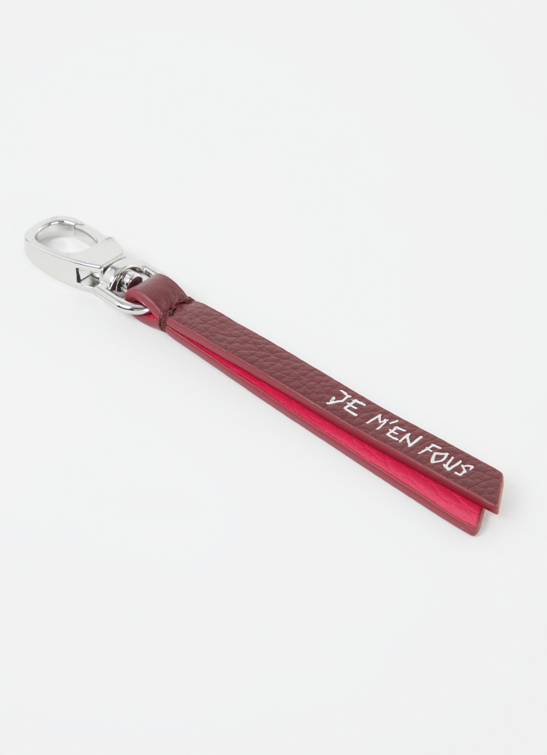 Zadig&Voltaire Love Link sleutelhanger van kalfsleer - detail 2 donkerrood