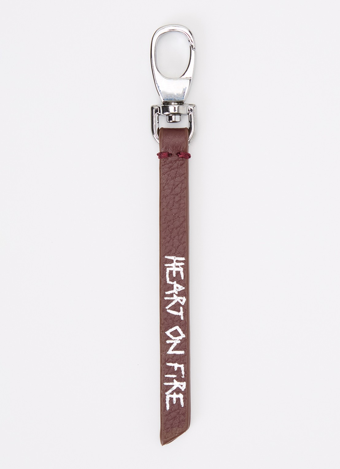 Zadig&Voltaire Love Link sleutelhanger van kalfsleer - voorkant bruin
