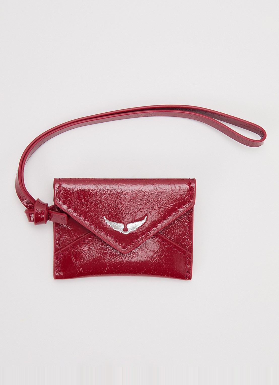 Zadig&Voltaire Love Message tasbedel van leer - voorkant cranberryrood