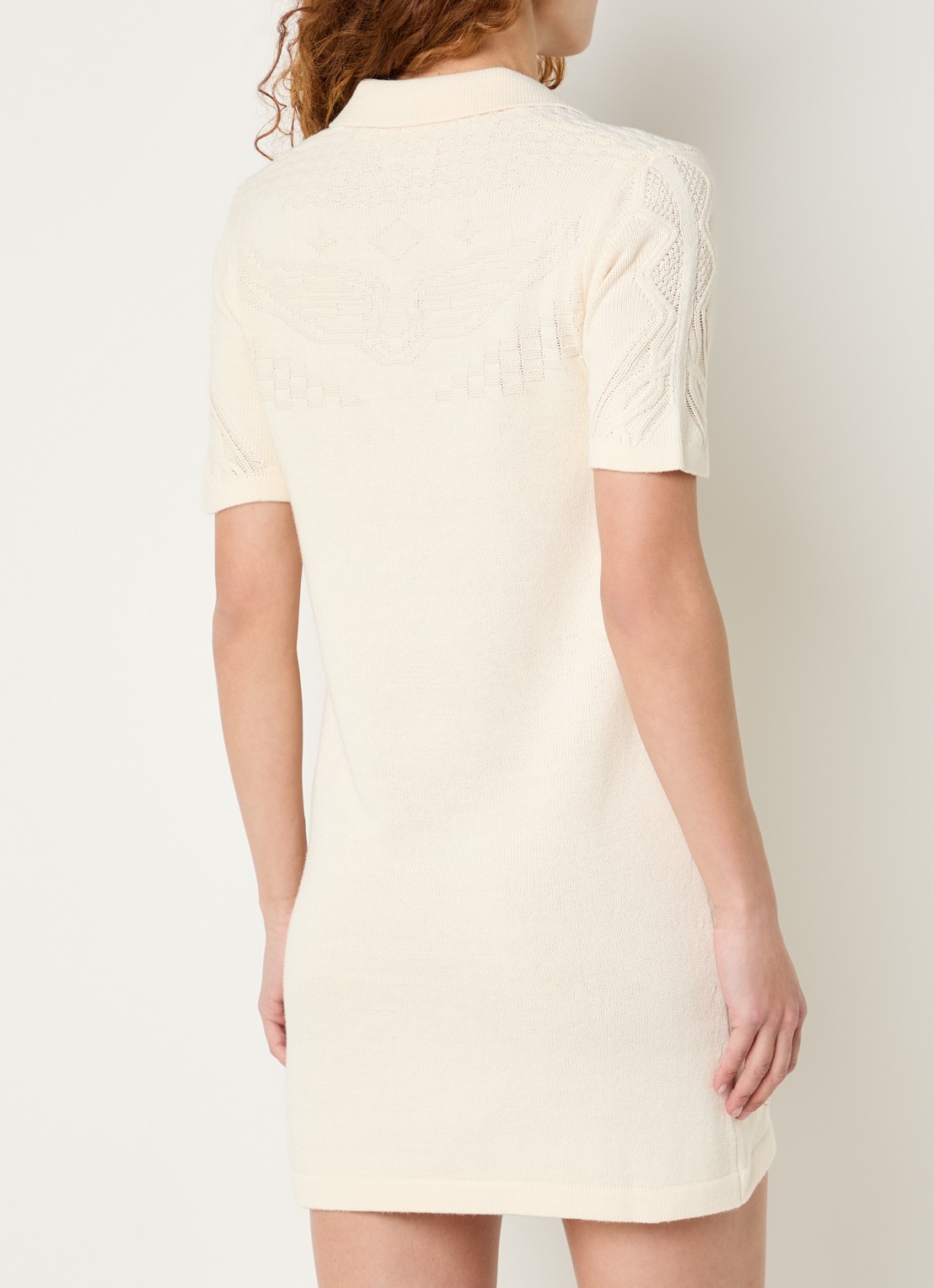 Zadig&Voltaire Lulu grofgebreide mini jurk in merino wolblend - achterkant 3 beige