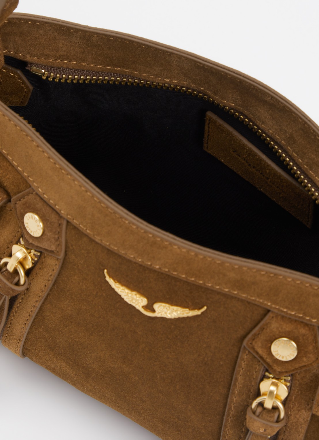 Zadig&Voltaire Madison mini schoudertas van suède - detail 3 camel