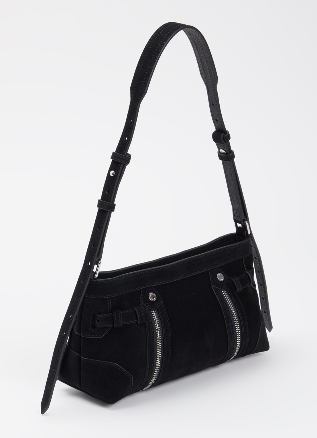 Zadig&Voltaire Madison mini schoudertas van suède - achterkant 4 zwart