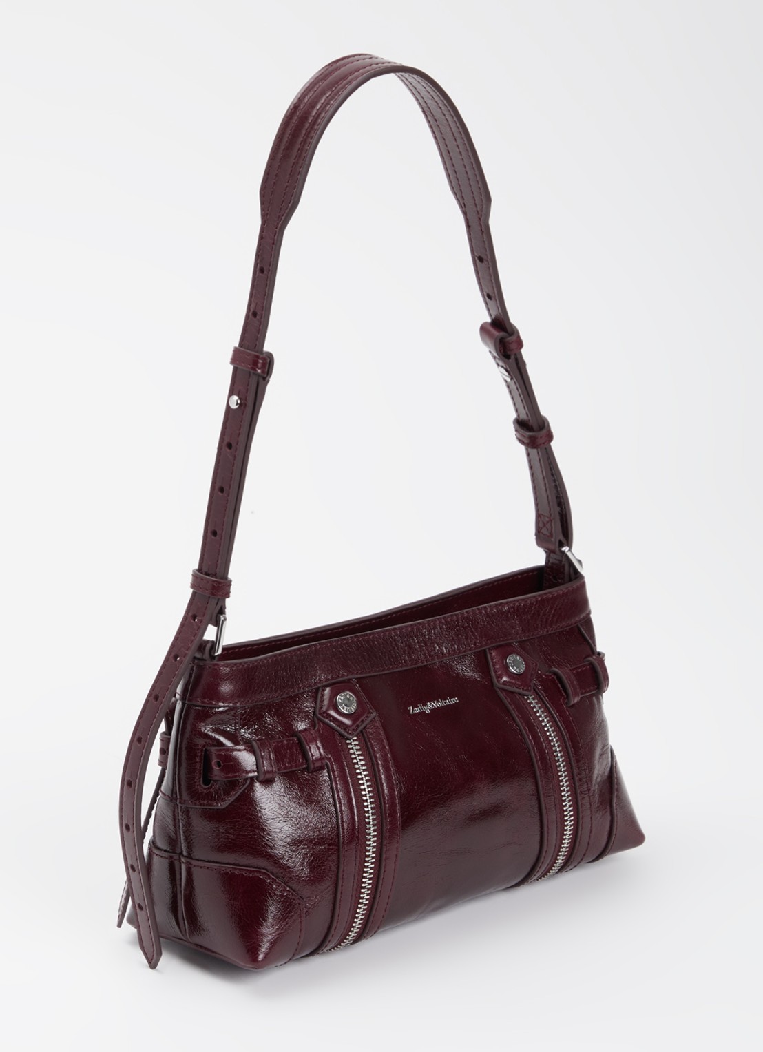 Zadig&Voltaire Madison mini Vintage schoudertas van kalfsleer - achterkant 2 paars