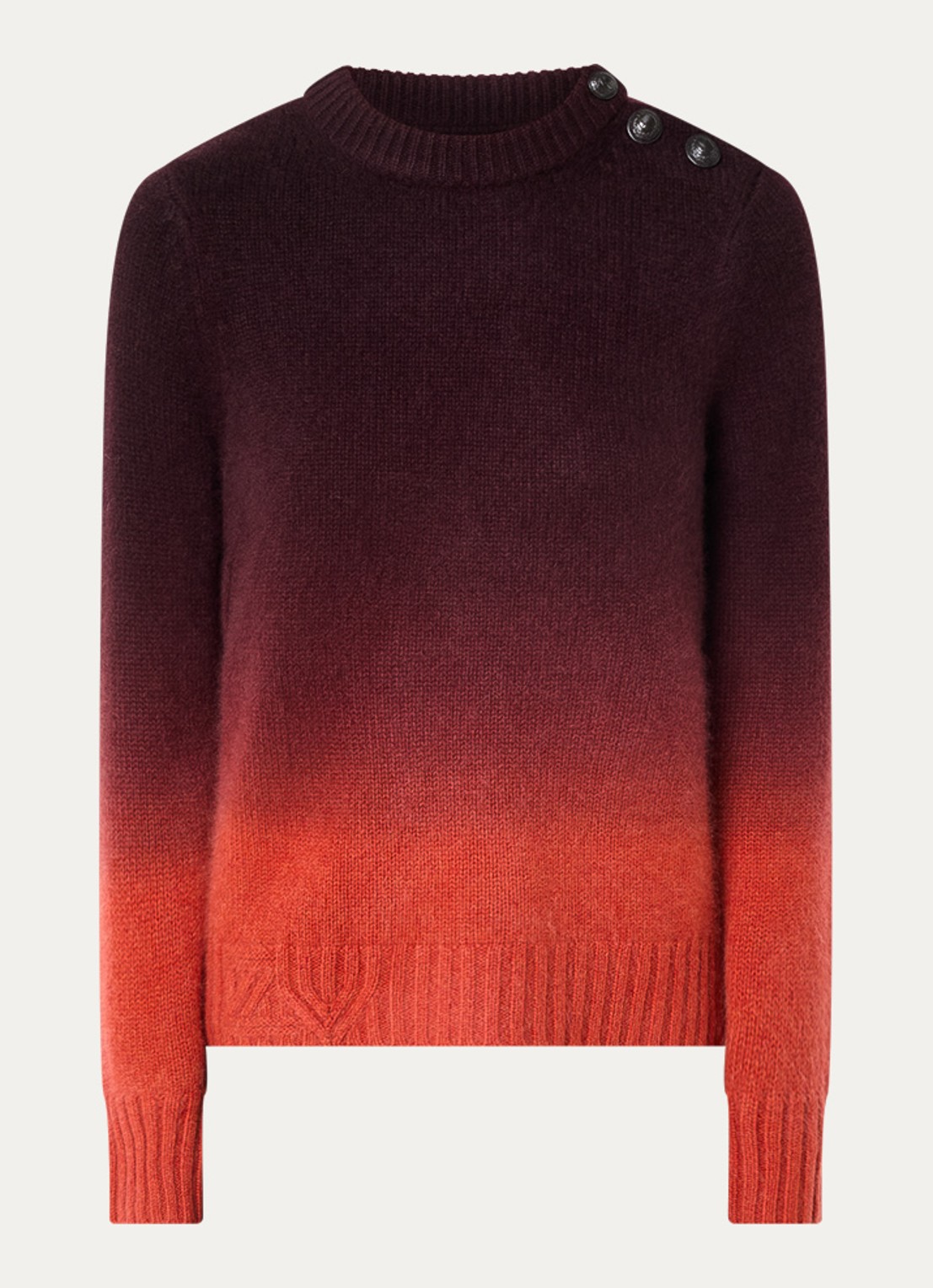 Zadig&Voltaire Malty fijngebreide trui van kasjmier met dip-dye dessin - voorkant 2 donkerrood