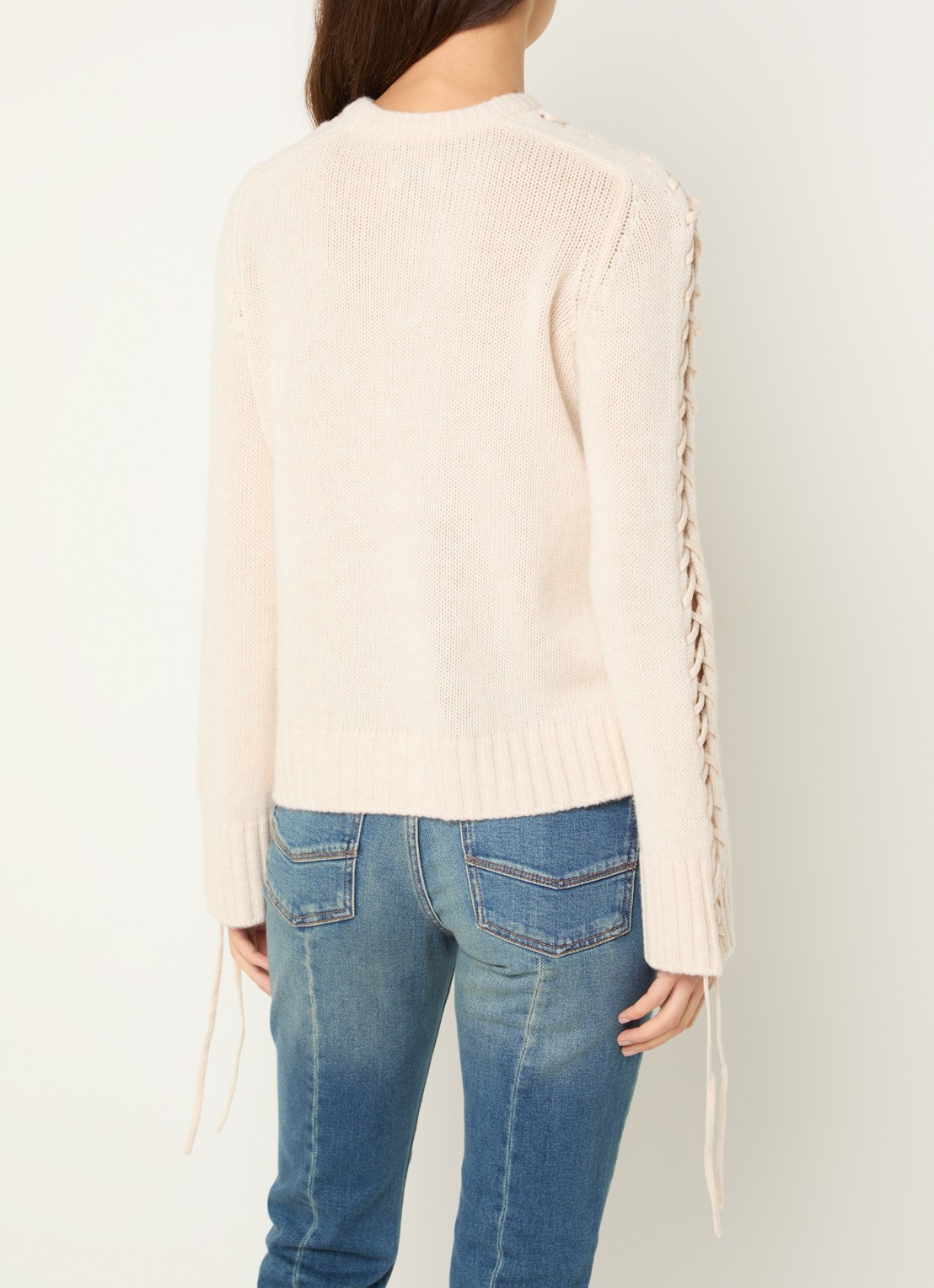 Zadig&Voltaire Malty grofgebreide trui in kasjmierblend  - achterkant 2 creme