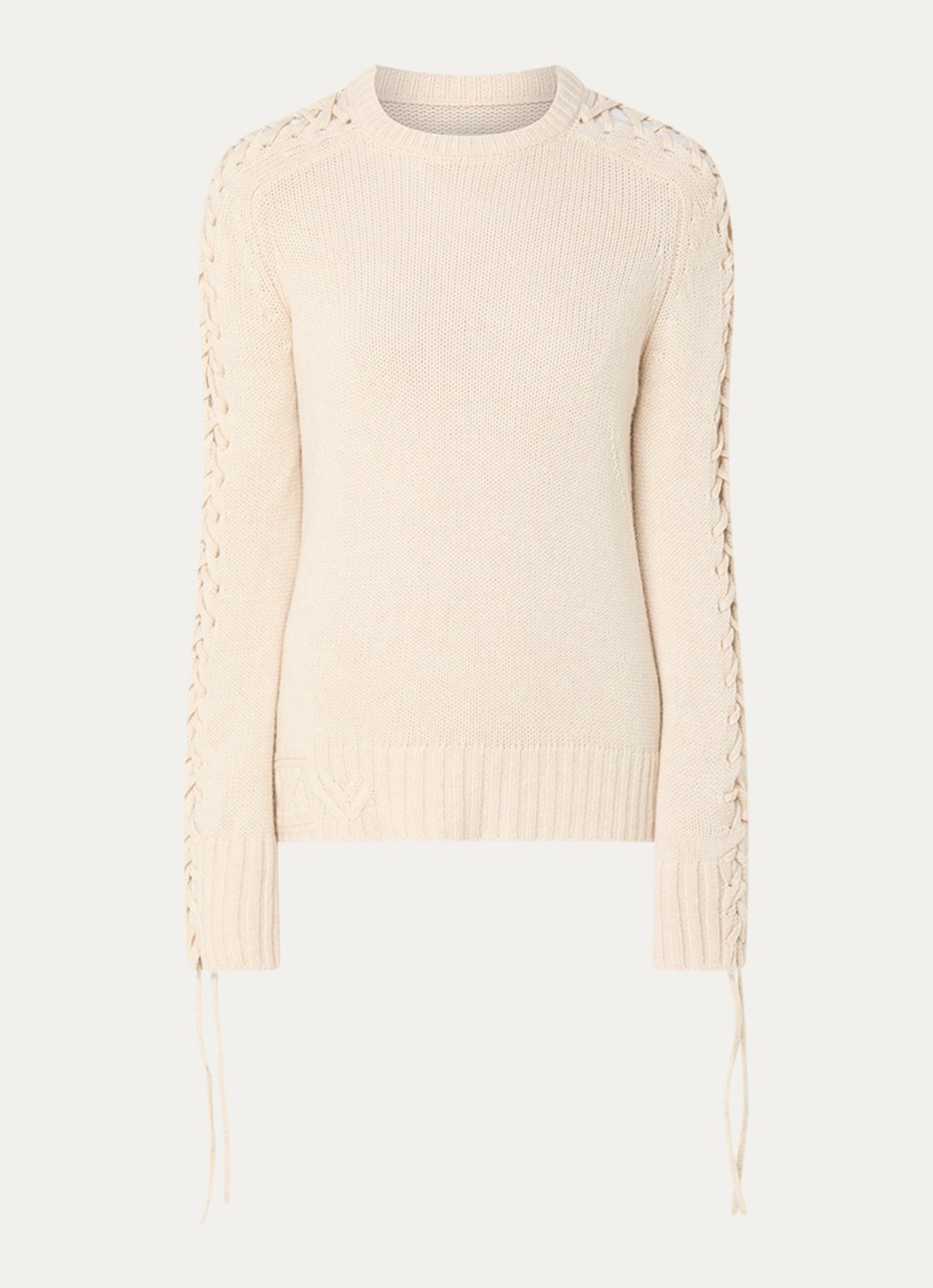 Zadig&Voltaire Malty grofgebreide trui in kasjmierblend  - voorkant 3 creme