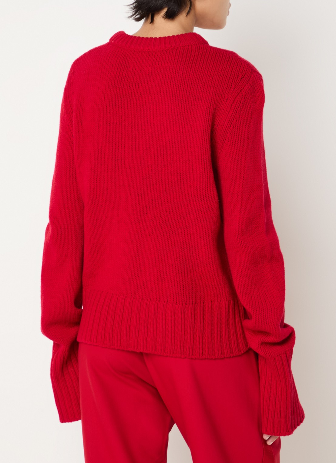 Zadig&Voltaire Malty grofgebreide trui van merino wol met ingebreid patroon - achterkant 2 rood