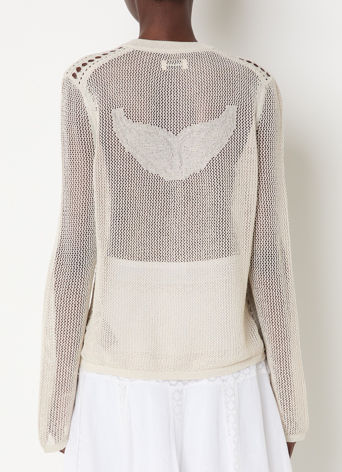 Zadig&Voltaire Mandala semi-transparante top met ronde hals - achterkant 4 creme