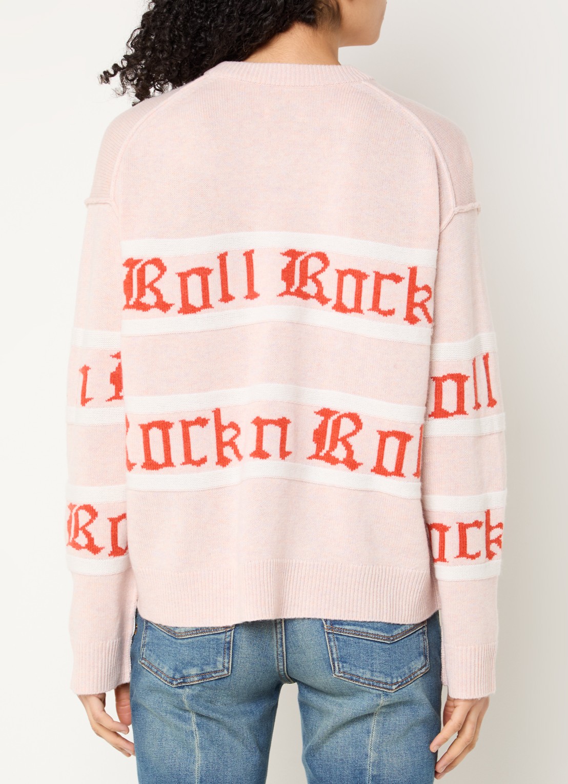 Zadig&Voltaire Markuz fijngebreide pullover in kasjmierblend - achterkant lichtroze
