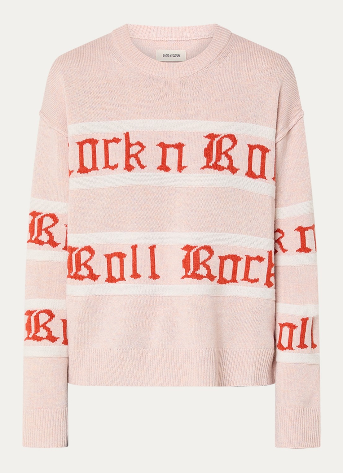 Zadig&Voltaire Markuz fijngebreide pullover in kasjmierblend - voorkant 2 lichtroze