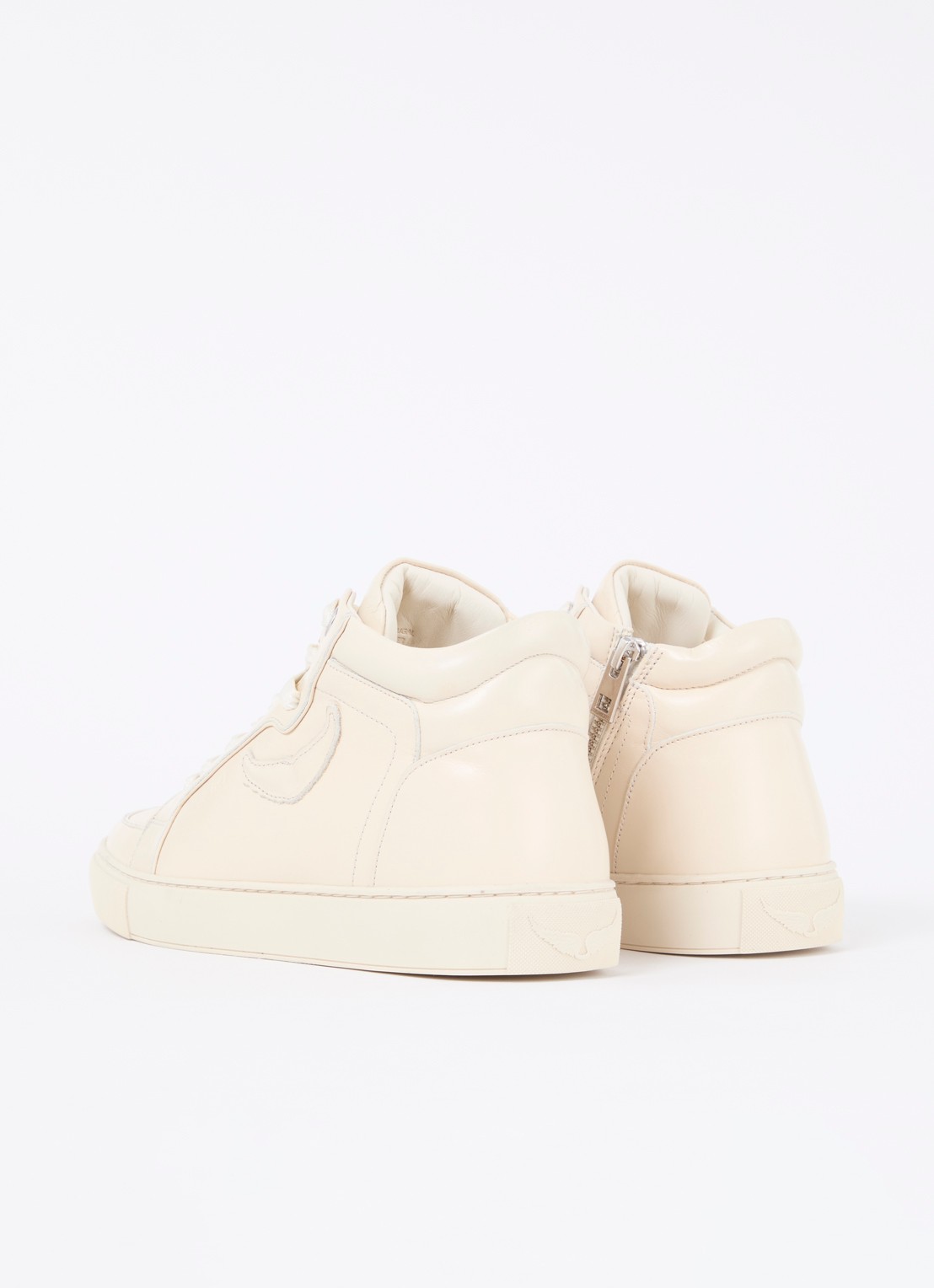 Zadig&Voltaire Mid Fly sneaker van leer - achterkant ivoor