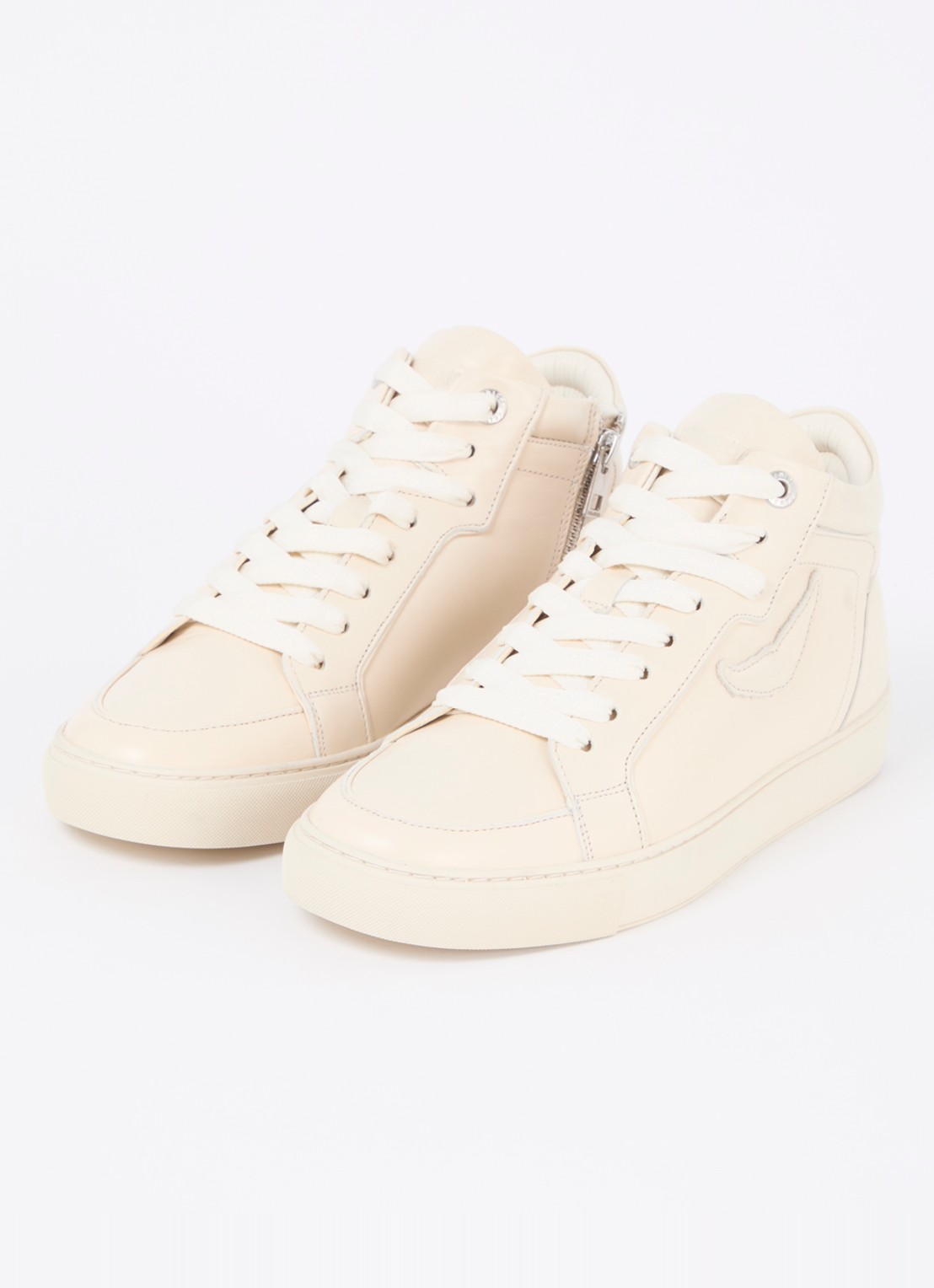 Zadig&Voltaire Mid Fly sneaker van leer - detail 2 ivoor