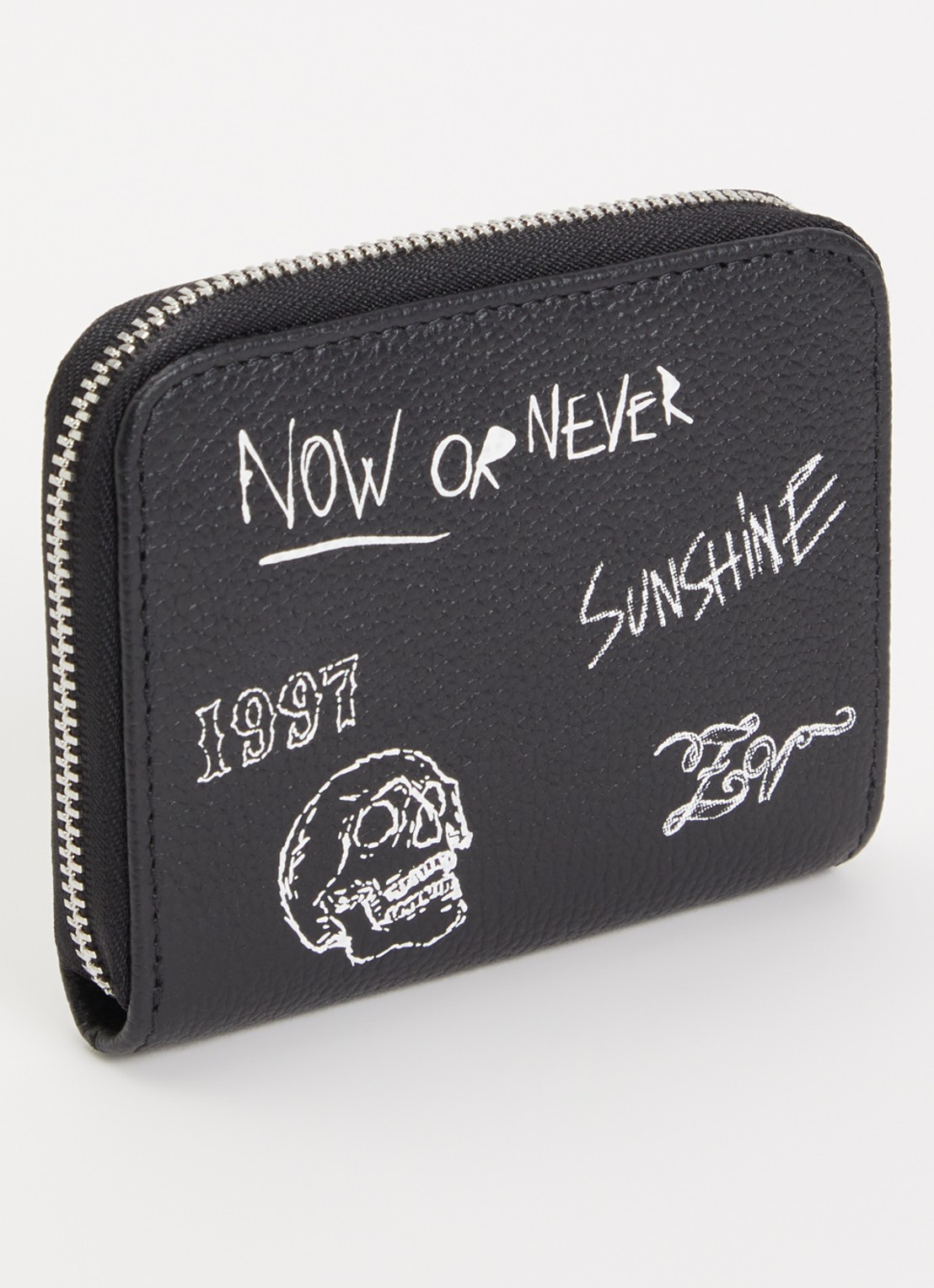 Zadig&Voltaire Mini Arty portemonnee van leer - achterkant 3 zwart