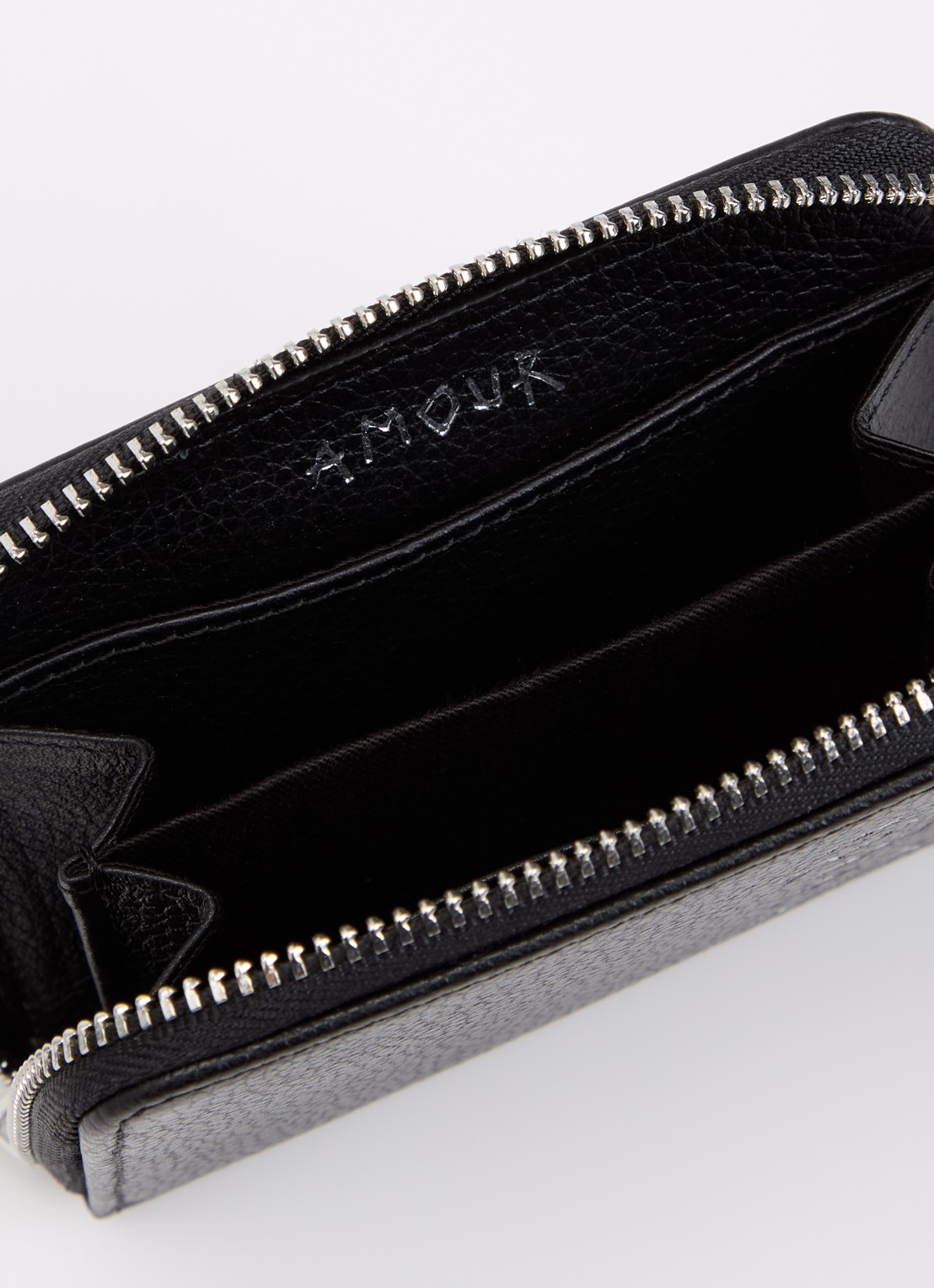Zadig&Voltaire Mini Grained portemonnee van leer - voorkant 2 zwart