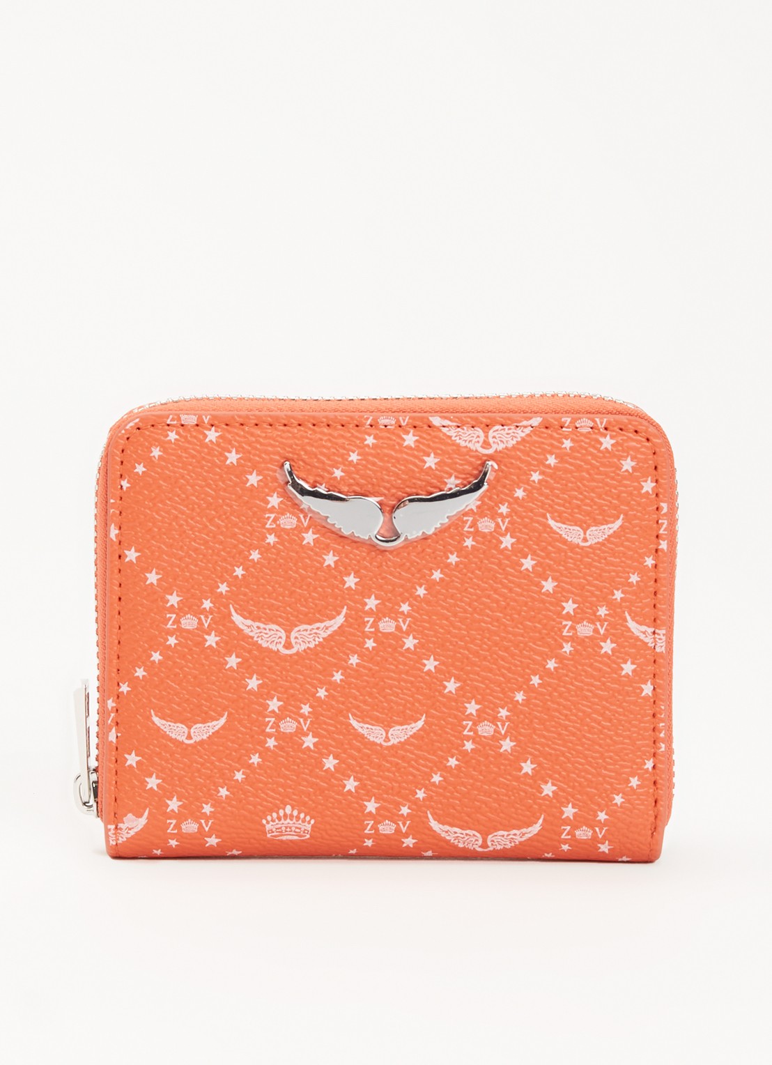 Zadig&Voltaire Mini portemonnee met logoprint - voorkant 2 orange