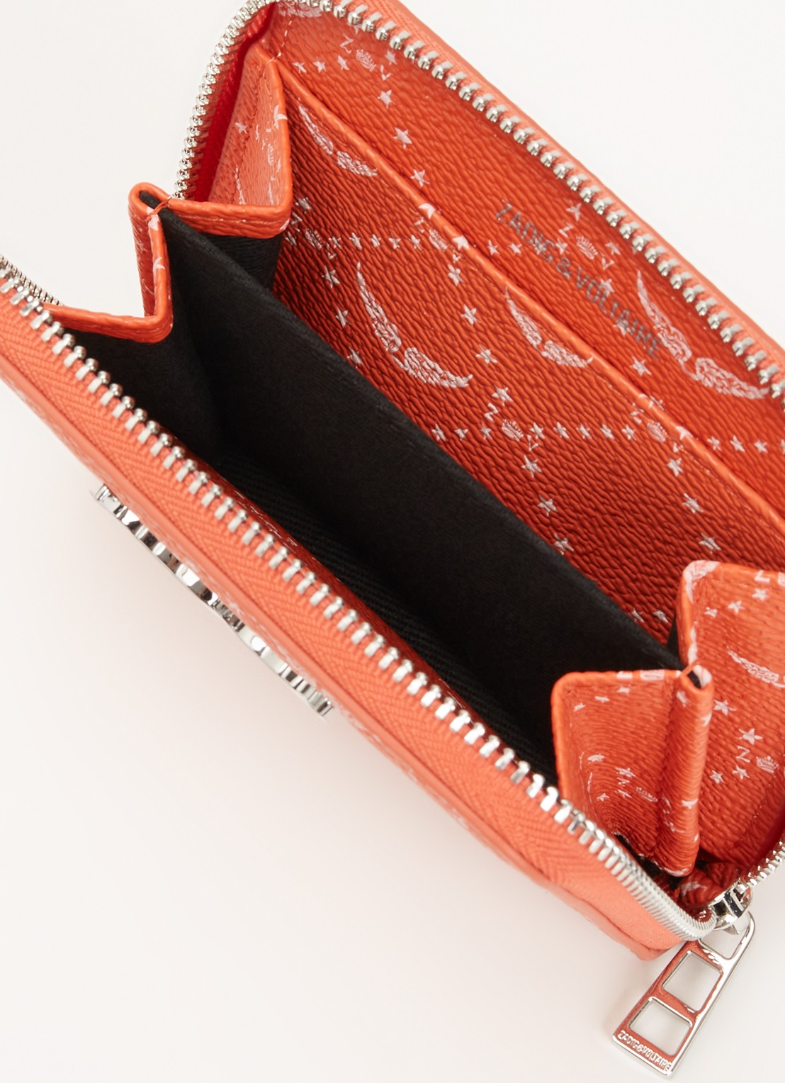 Zadig&Voltaire Mini portemonnee met logoprint - voorkant 3 orange
