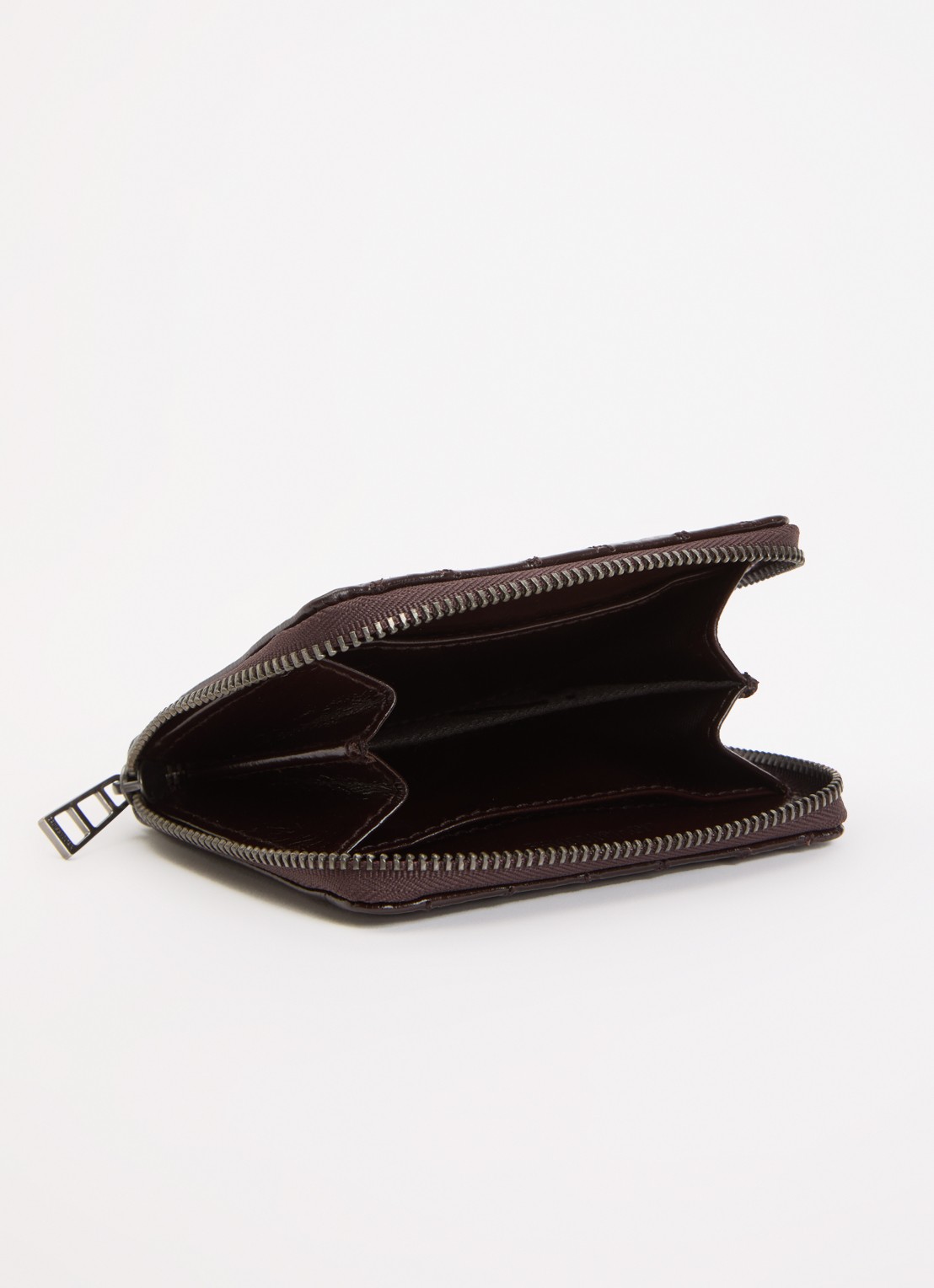 Zadig&Voltaire Mini Portemonnee van leer en quilt patroon - voorkant 2 donkerbruin