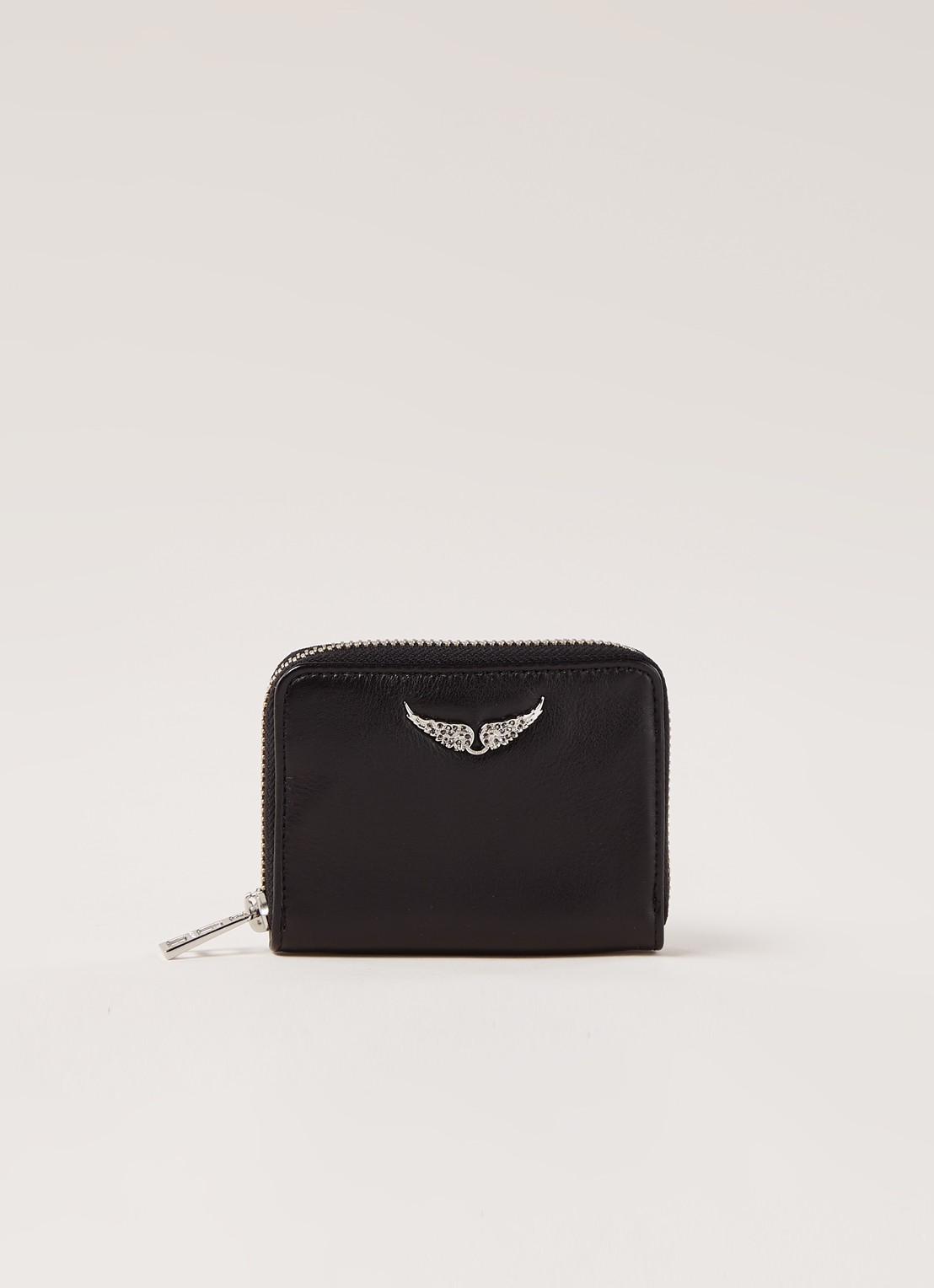 Zadig&Voltaire Mini portemonnee van leer  - voorkant 2 zwart