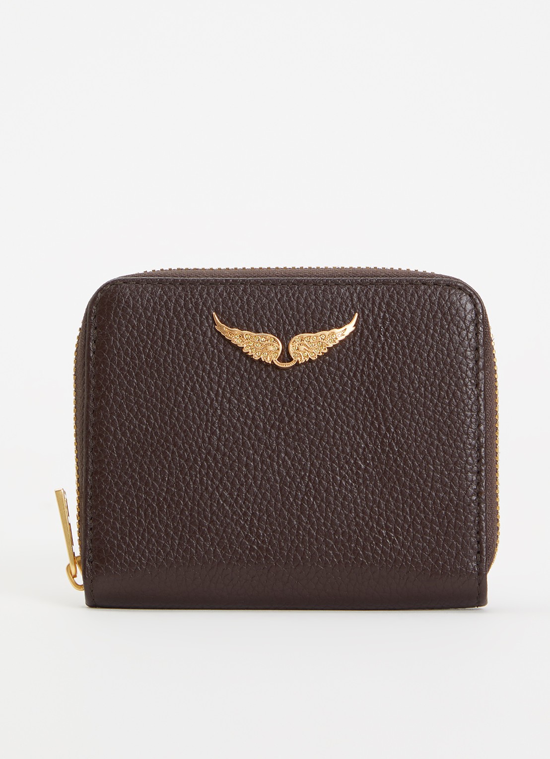 Zadig&Voltaire Mini Portemonnee van leer - voorkant bruin