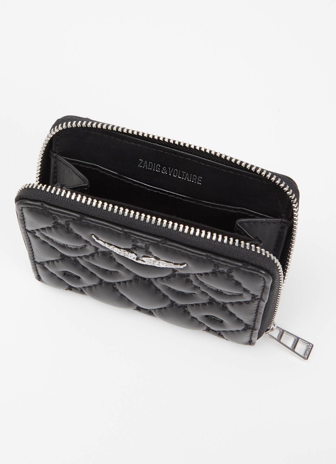 Zadig&Voltaire Mini Portemonnee van quilted lamsleer - detail 3 zwart
