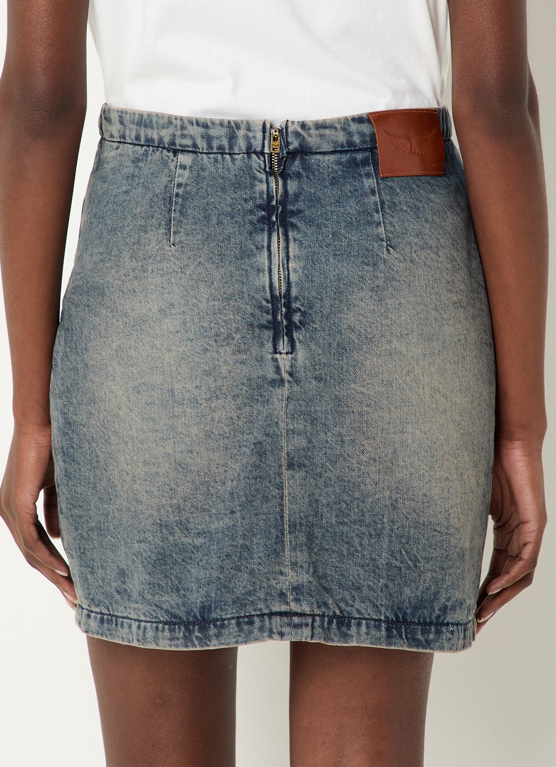 Zadig&Voltaire Mini spijkerrok met assymetrische zoom - achterkant 4 indigo