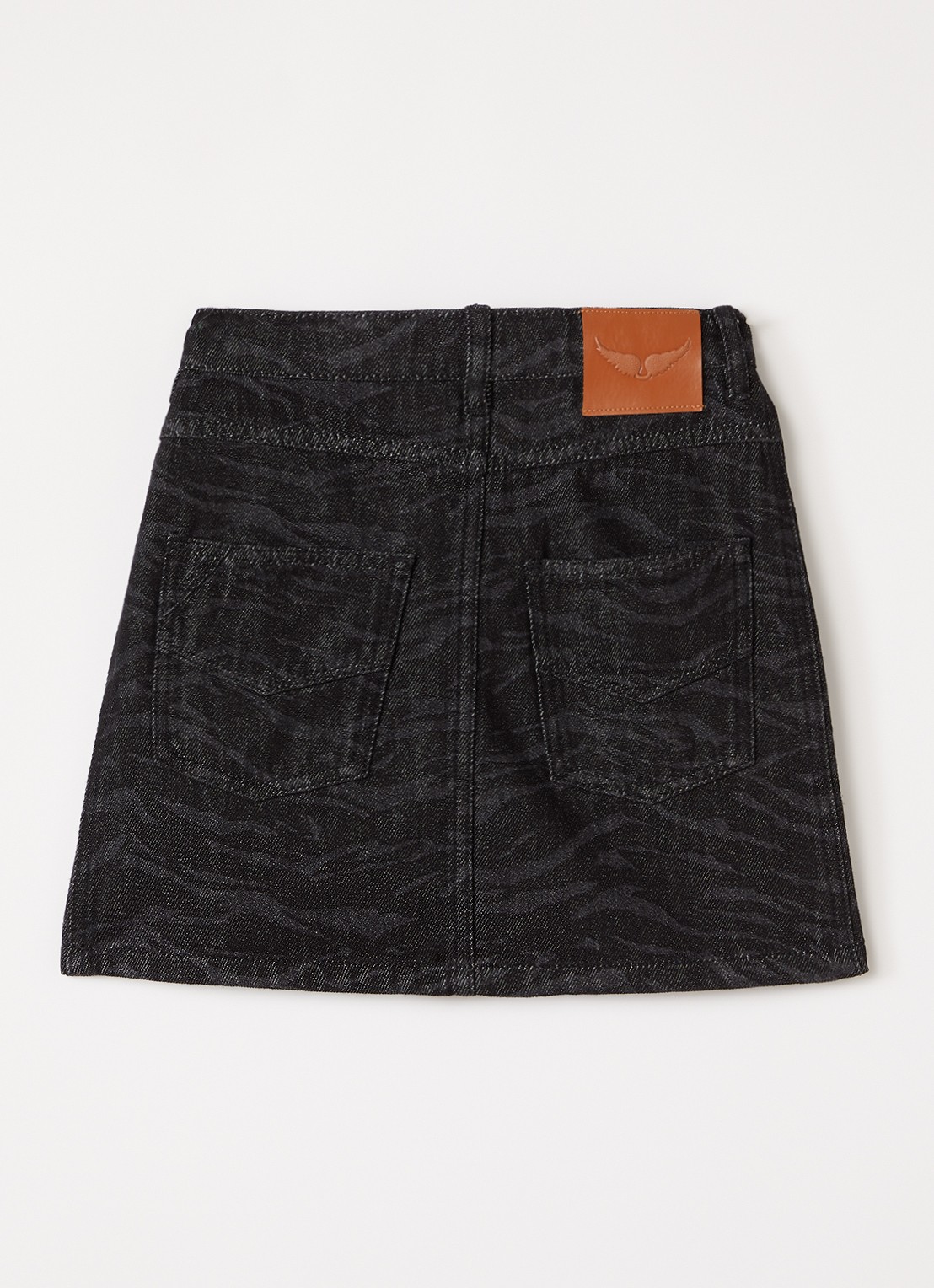 Zadig&Voltaire Mini spijkerrok met steekzakken - voorkant 3 zwart