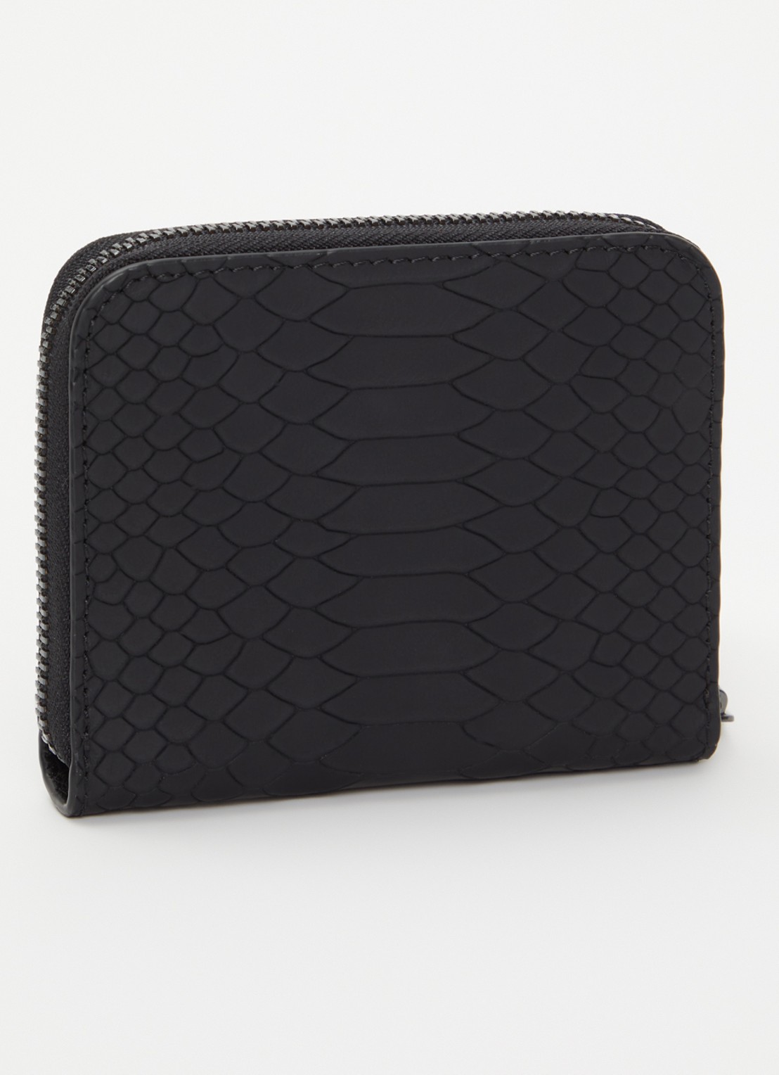 Zadig&Voltaire Mini ZV portemonnee van leer met crocostructuur - achterkant 3 zwart