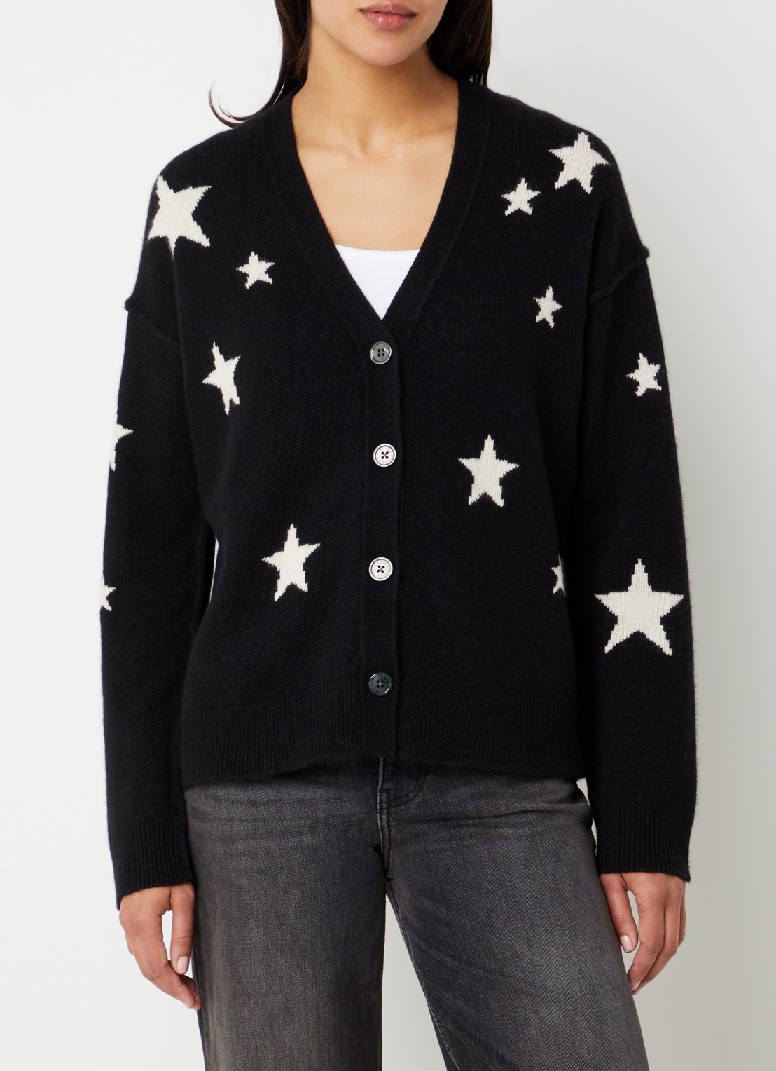 Zadig&Voltaire Mirkaz fijngebreid vest van kasjmier - detail 2 zwart