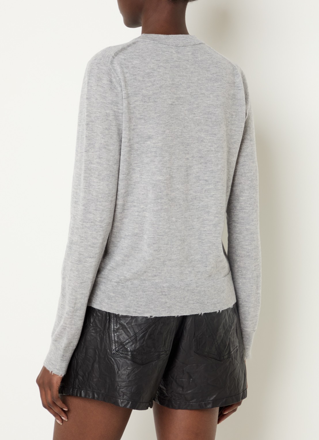 Zadig&Voltaire Miss fijngebreide pullover van kasjmier met strass - achterkant 2 grijsmele