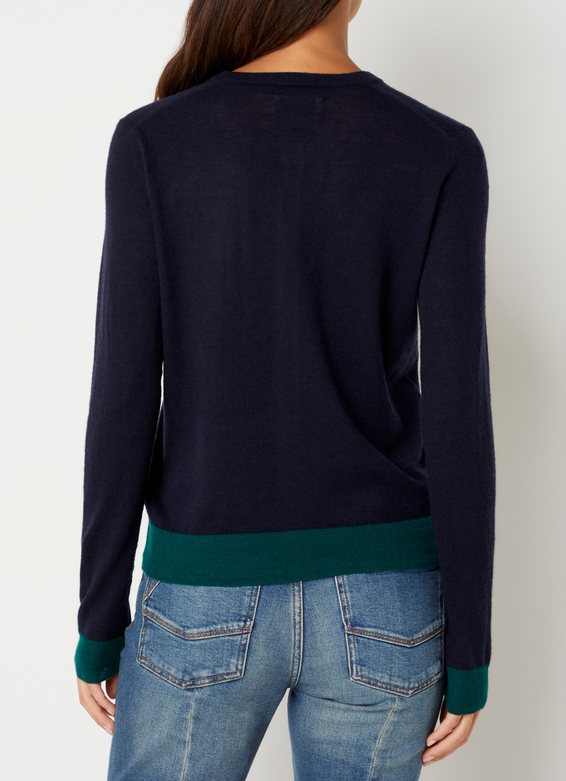 Zadig&Voltaire Missya fijngebreid vest van kasjmier met logo - achterkant 2 zalmroze
