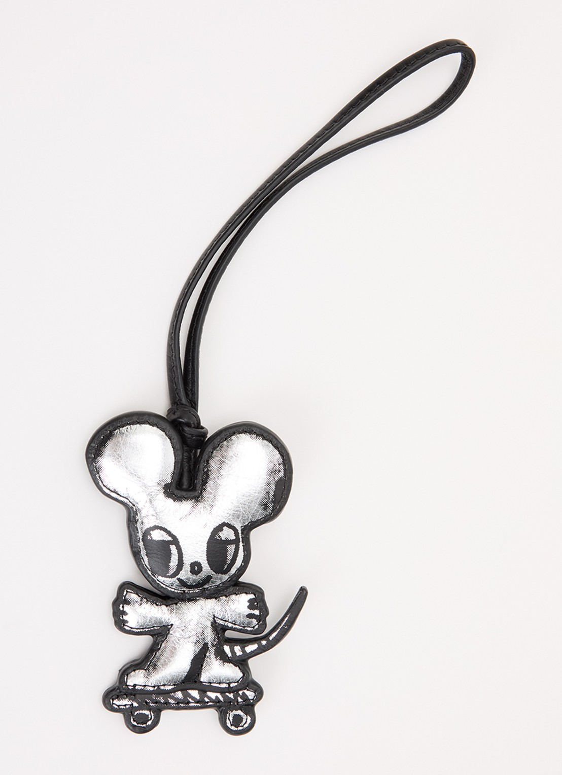 Zadig&Voltaire Mouse Skater tasbedel van leer - voorkant zilver