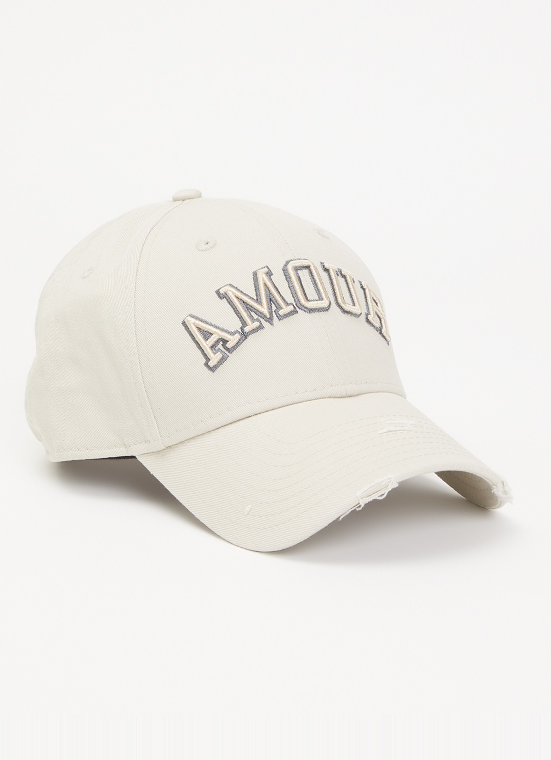 Zadig&Voltaire New Era x ZV Amour pet destroyed afwerking - voorkant 2 beige