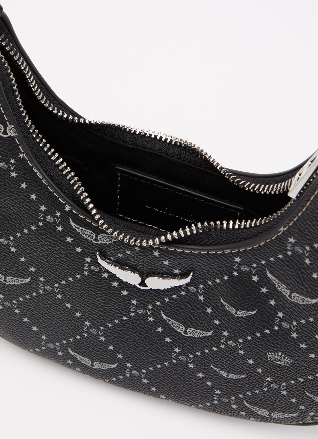Zadig&Voltaire Night out schoudertas met logoprint - detail 3 zwart