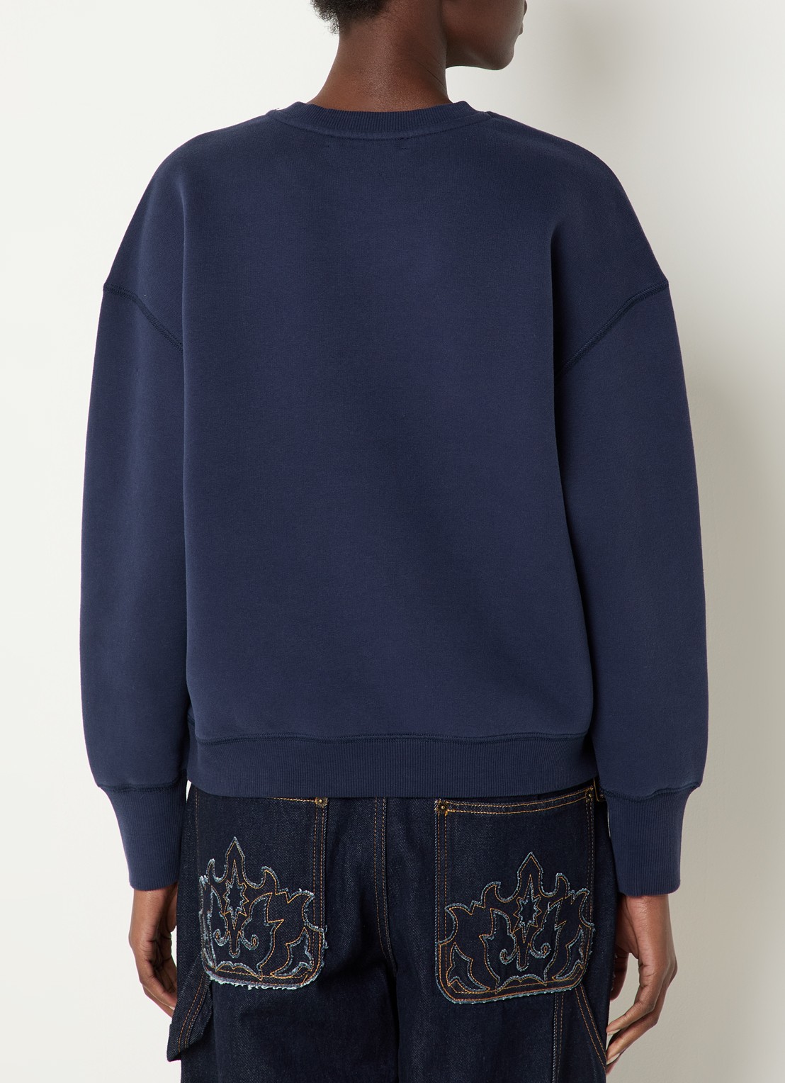 Zadig&Voltaire Olive sweater met logoprint - achterkant 4 donkerblauw