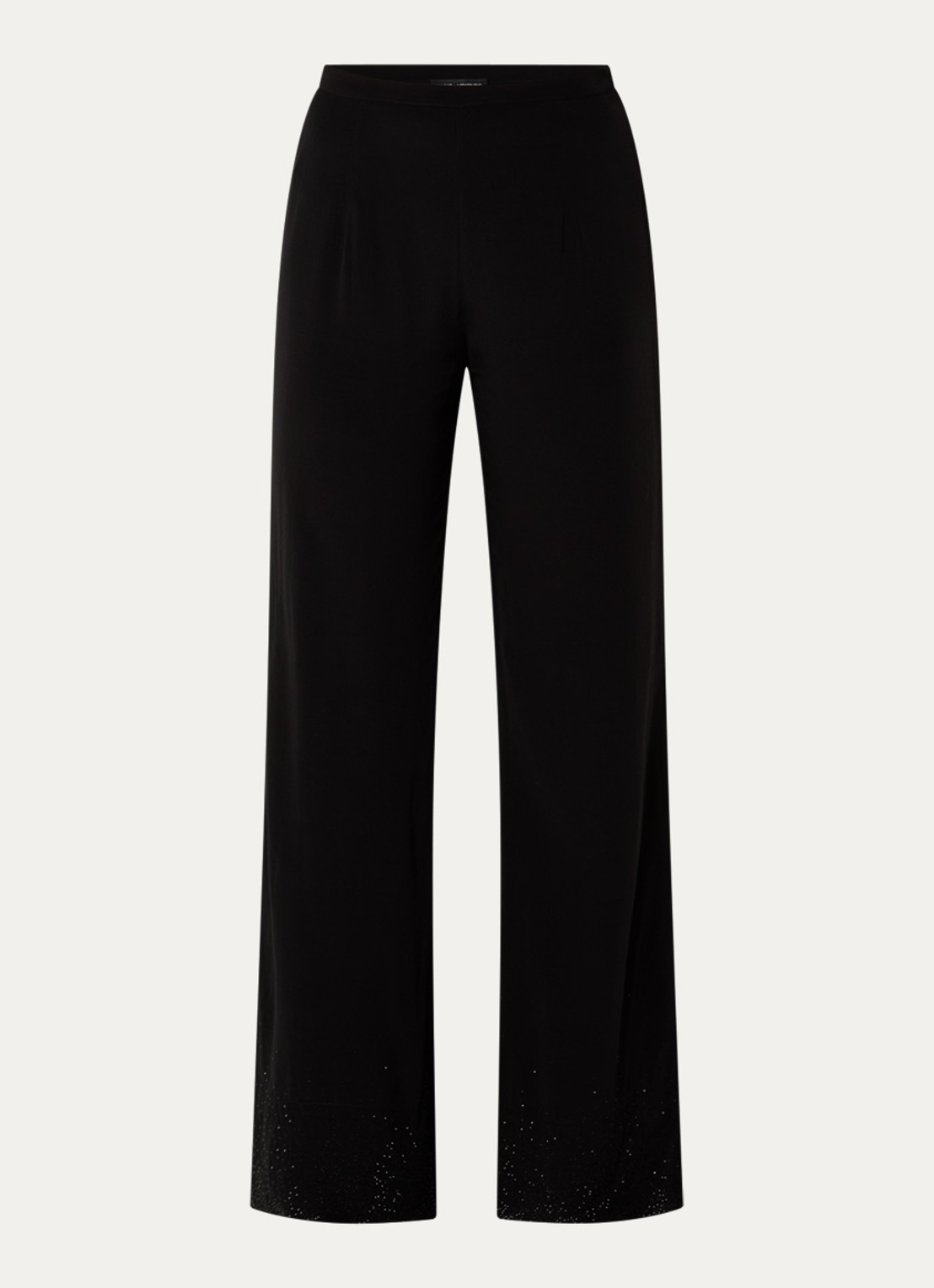 Zadig&Voltaire Papel high waist wide fit pantalon met strass - voorkant zwart