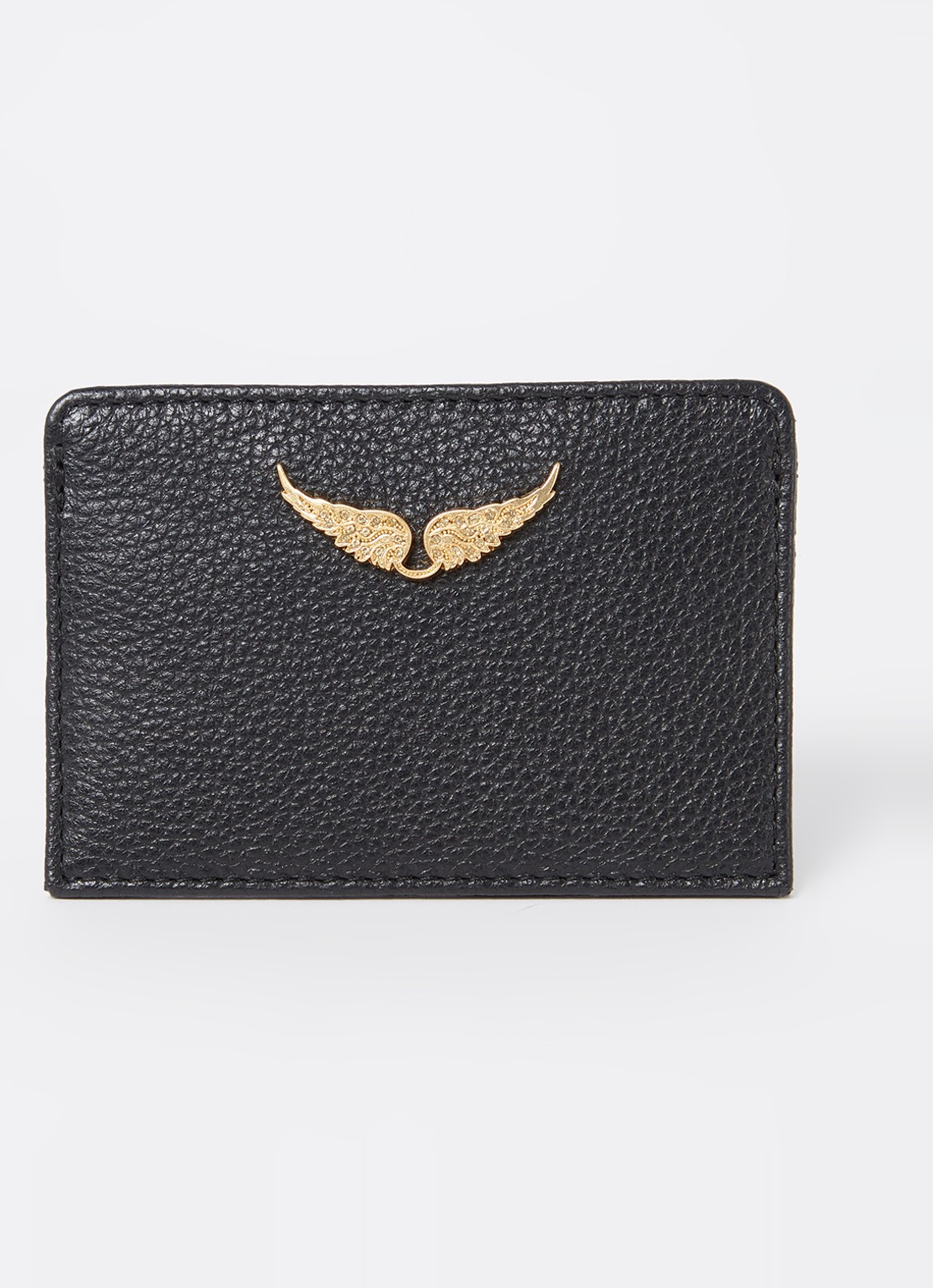 Zadig&Voltaire Pasjeshouder van leer - voorkant zwart