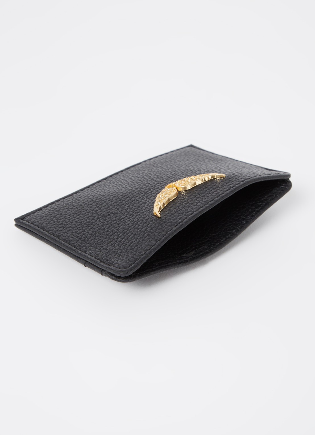 Zadig&Voltaire Pasjeshouder van leer - voorkant 2 zwart