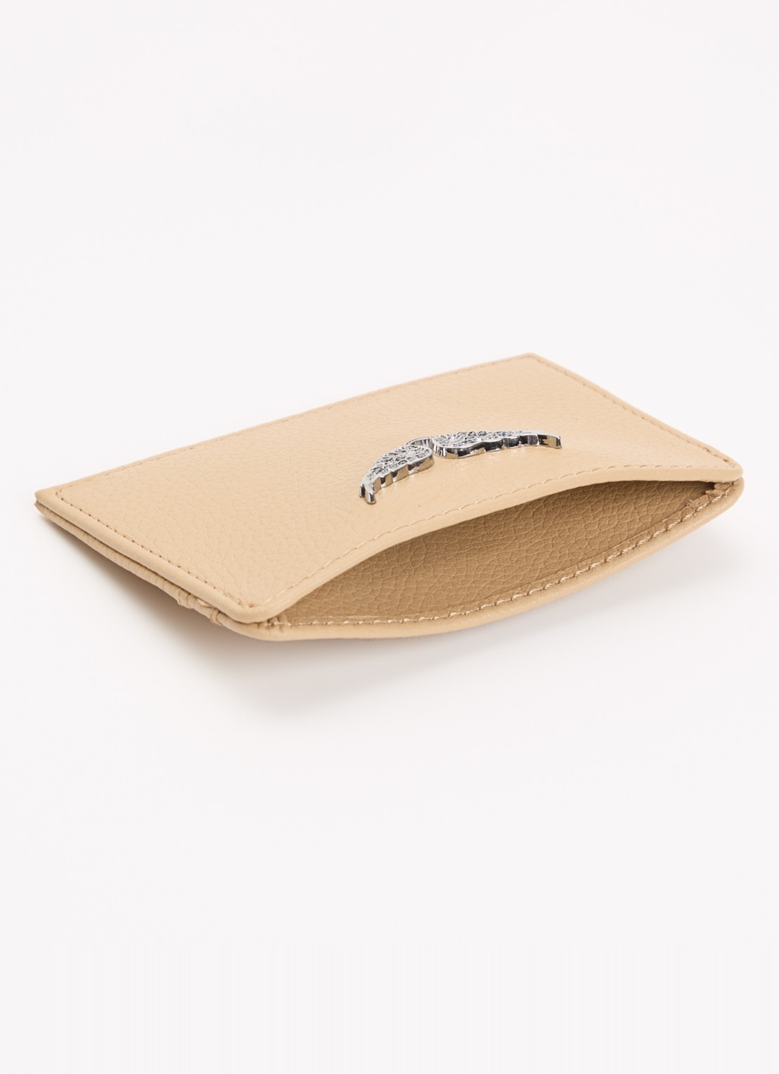 Zadig&Voltaire Pasjeshouder van leer - voorkant 3 beige