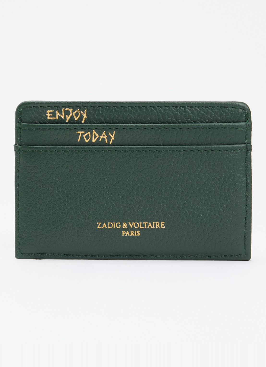 Zadig&Voltaire Pasjeshouder van leer - achterkant 3 groen